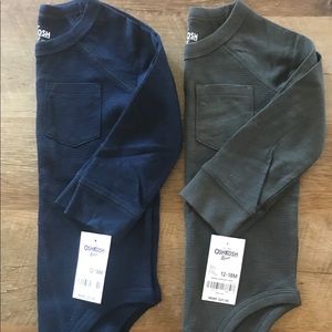 OshKosh 12-18 month waffle pocket onsies